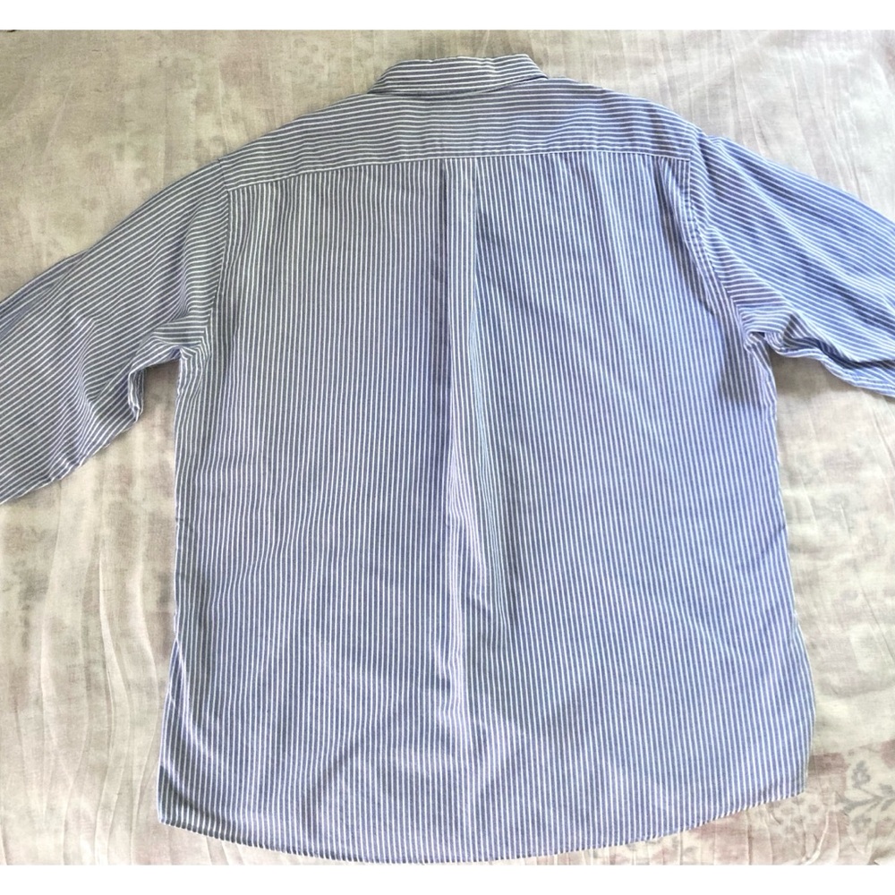 Men’s U.S. Polo Association Wrinkle-Free Striped Button Down Dress Shirt - Picture 9 of 11